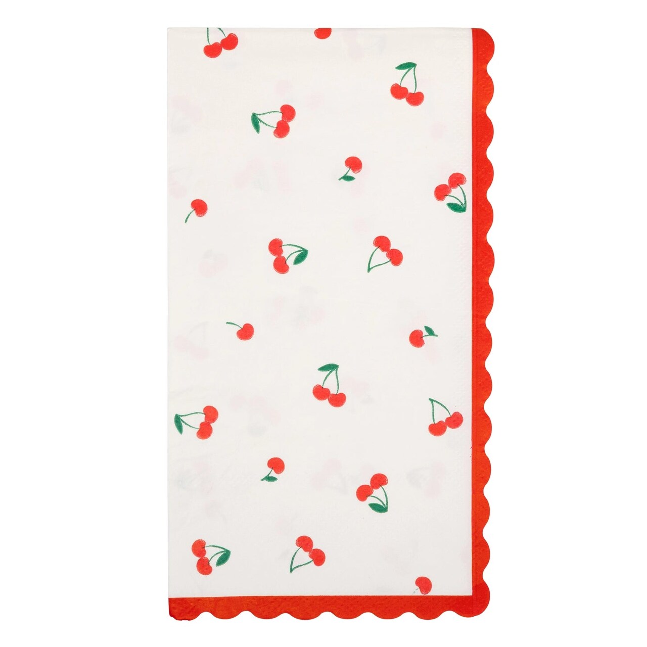 Red Cherry Scalloped Dinner Napkins – 24ct Summer Party Napkin